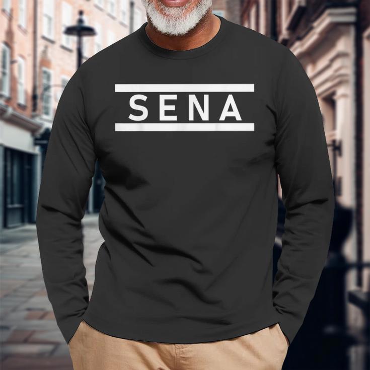「Sena」ヘボン式「せな」「セナ」下の名前 ローマ字 名入れ 名乗り ラテン文字 綴り 長袖Tシャツ 高齢者への贈り物