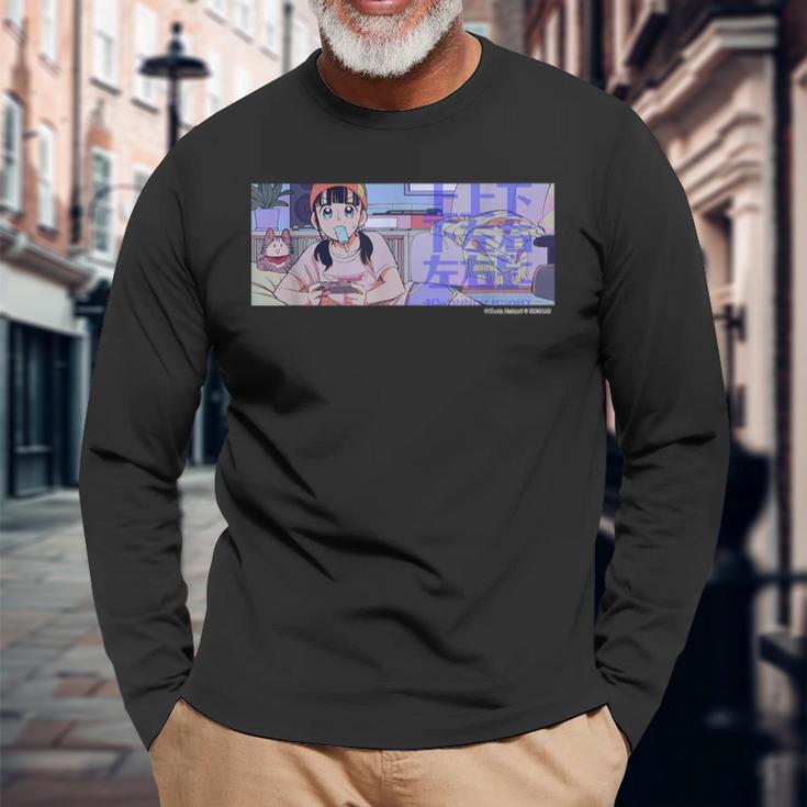 【Project Zircon×Fcグラディウス40th】コナミマニアのナミちゃん イラストby服部昇大② 長袖Tシャツ 高齢者への贈り物