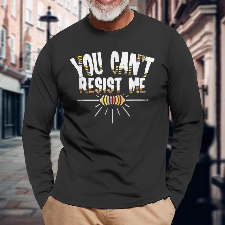 あなたは私をレジストすることはできません 面白い電気技師 長袖Tシャツ 高齢者への贈り物