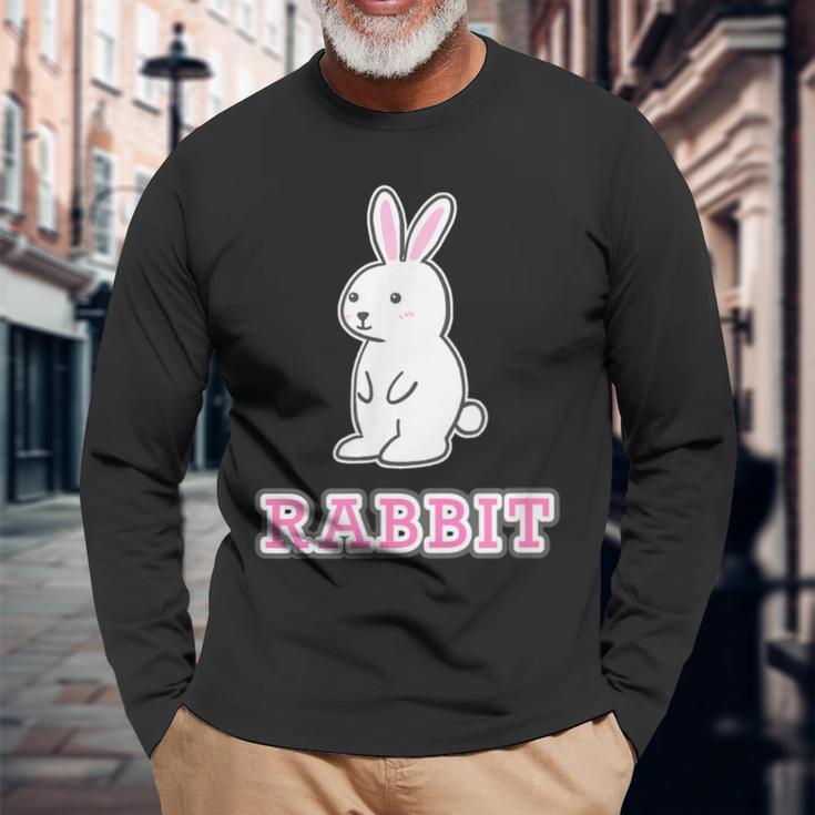 うさぎ Rabbit『ハロー』兎【どうぶつフレンズ】グッズ ゆるくて かわいい イラスト 長袖Tシャツ 高齢者への贈り物