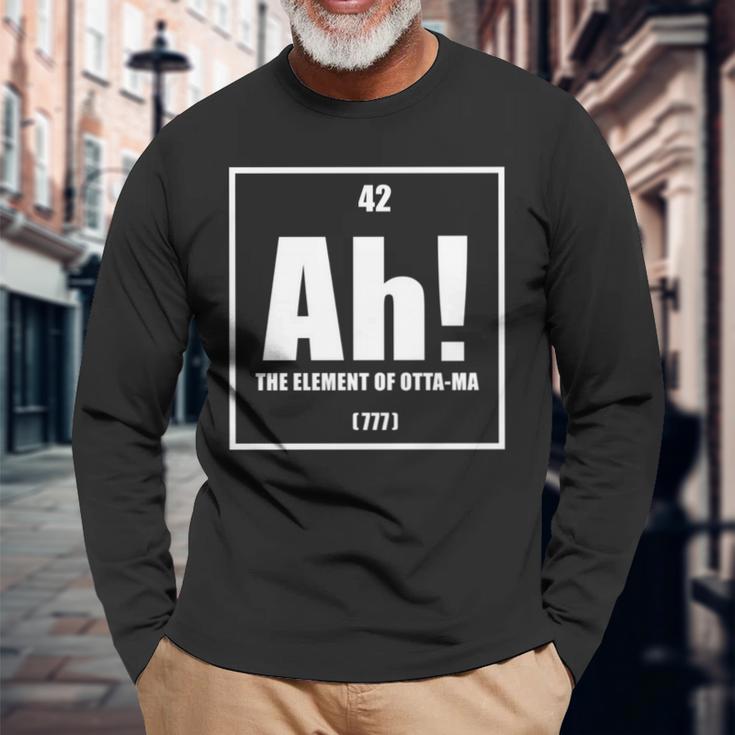 おったま Ah 元素デザイン おもしろ理系 サプライズ要素 42 ナンバー グラフィック 長袖tシャツ 長袖Tシャツ 高齢者への贈り物