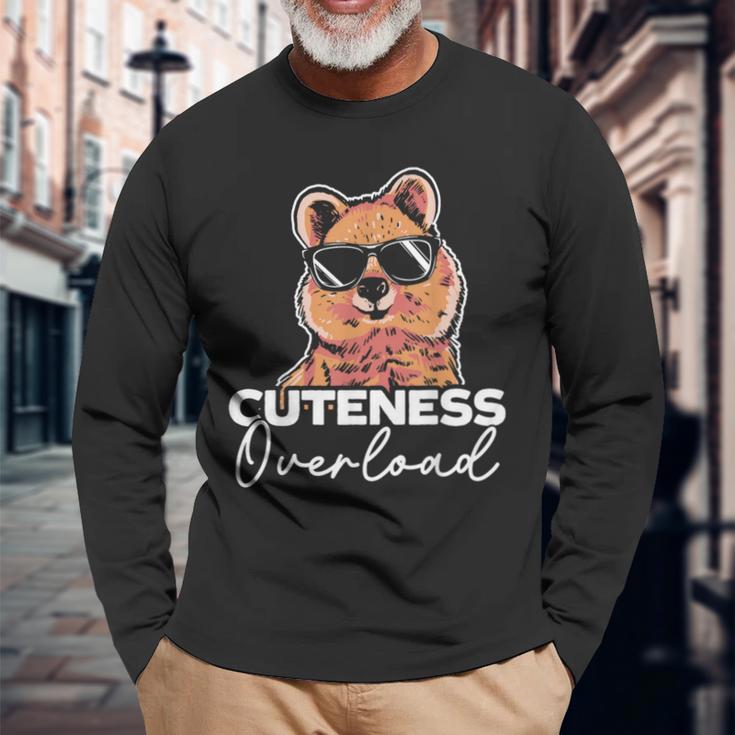 かわいい 過負荷 クオッカ ワラビー 有骨動物 オージー 長袖Tシャツ 高齢者への贈り物