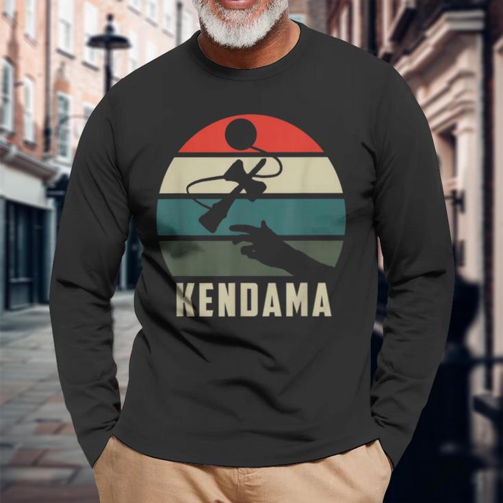 けん玉トス レトロサンセット けん玉 スピリット・オブ・ケンダマ 長袖Tシャツ 高齢者への贈り物
