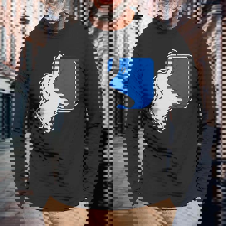 ぞうさん 象《鼻でぶらぶら》（いん ざ ポケット）ワンポイント 胸【どうぶつフレンズ】動物 かわいい 面白い 長袖Tシャツ 高齢者への贈り物