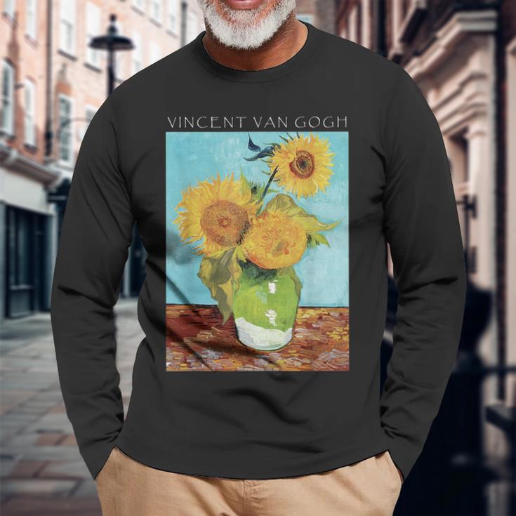 ひまわり ヴィンセント・ヴァン・ゴッホ 美しい絵画 ストリートウェア 長袖Tシャツ 高齢者への贈り物