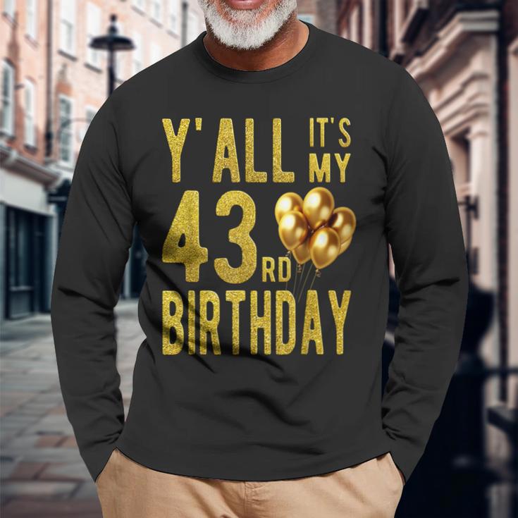 みんな私の43歳の誕生日面白いハッピー43歳の誕生日 長袖Tシャツ 高齢者への贈り物