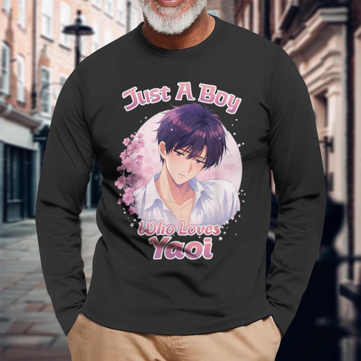 やおいを愛する少年 長袖Tシャツ 高齢者への贈り物