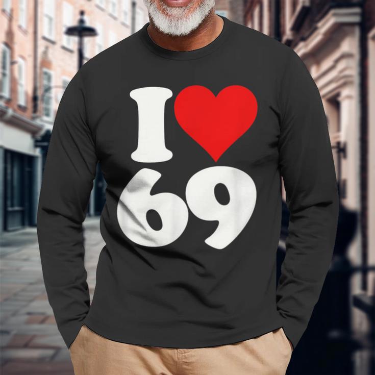 アイラブハート 69 シックスティナイン 長袖Tシャツ 高齢者への贈り物