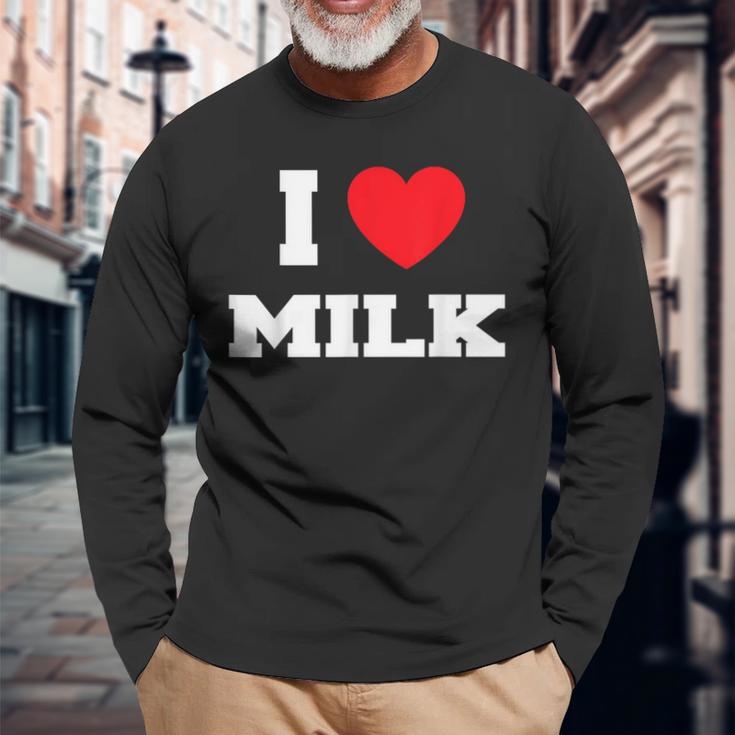 アイ・ラブ・ミルク 長袖Tシャツ 高齢者への贈り物