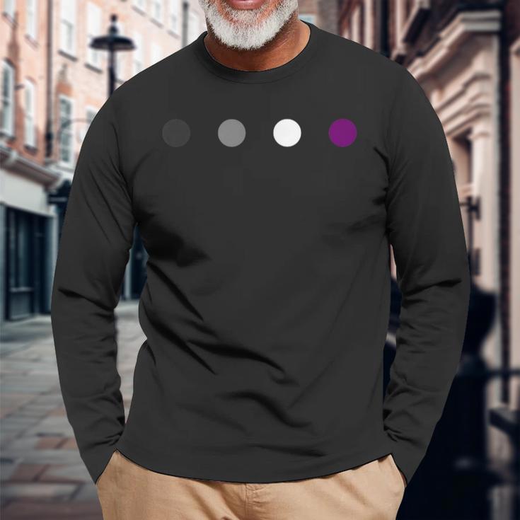 アセクシャルフラッグカラー Lgbtq Ace ジェンダープライド アロアスの格言 長袖Tシャツ 高齢者への贈り物