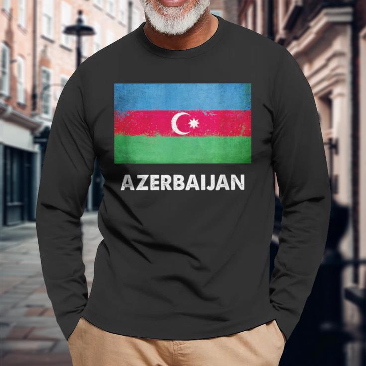 アゼルバイジャン国旗tシャツ 長袖Tシャツ 高齢者への贈り物