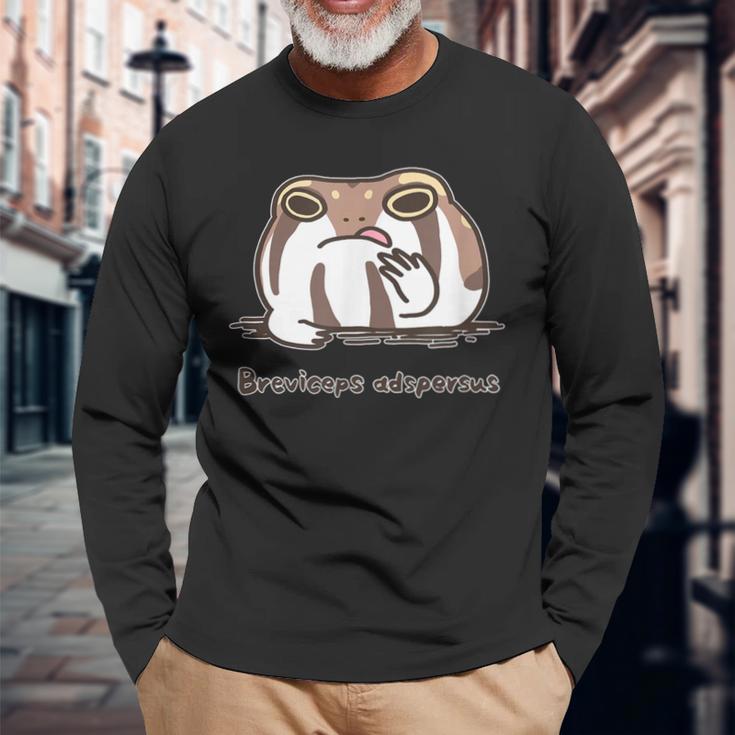 アメフクラガエル おもしろ ゆるかわ かわいい ギフト 生物 理系 長袖Tシャツ 高齢者への贈り物