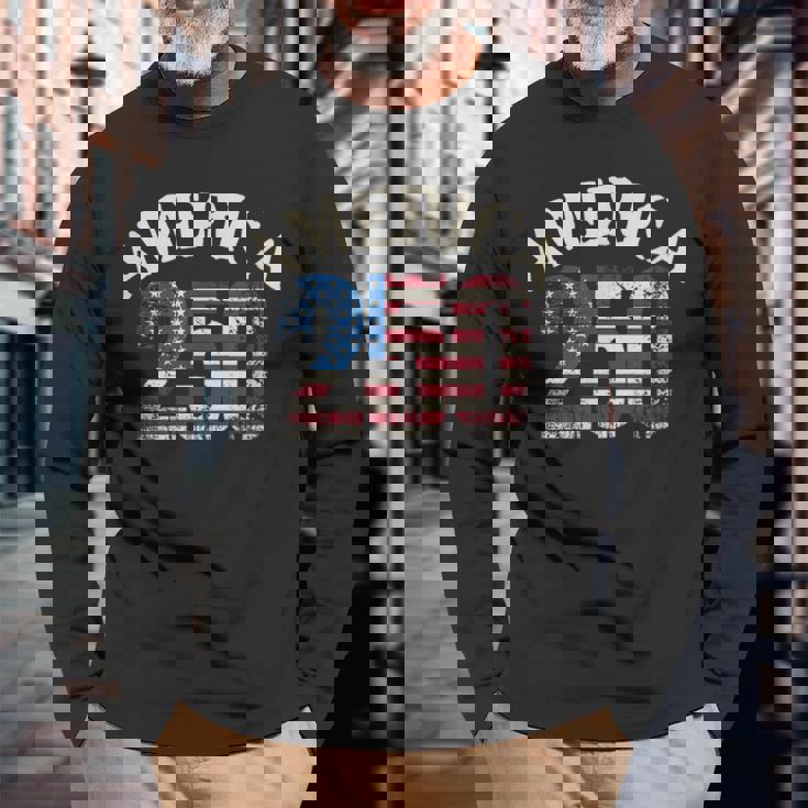 アメリカ250周年 7月4日アメリカ250年 長袖Tシャツ 高齢者への贈り物