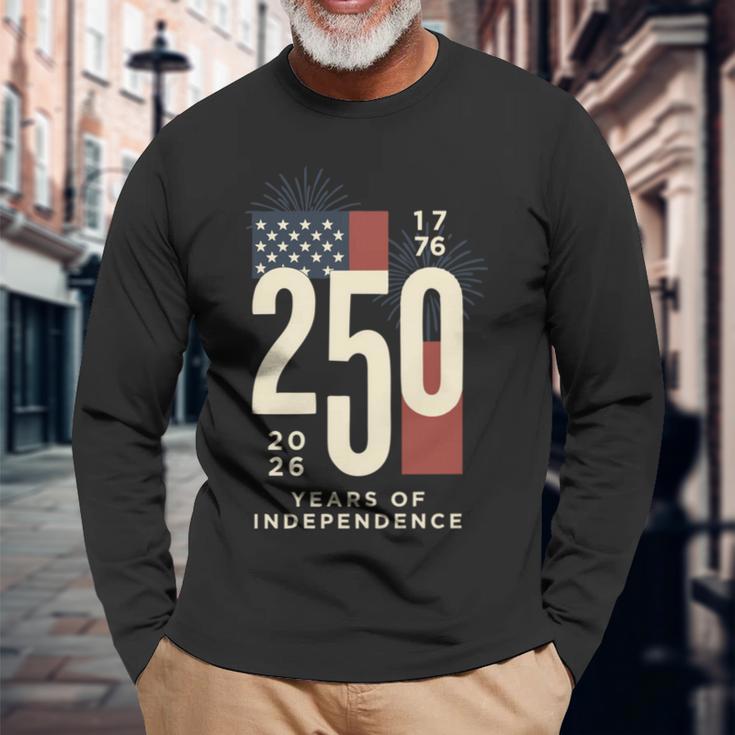 アメリカ250周年記念 愛国心が強い7月4日 250年 長袖tシャツ 長袖Tシャツ 高齢者への贈り物