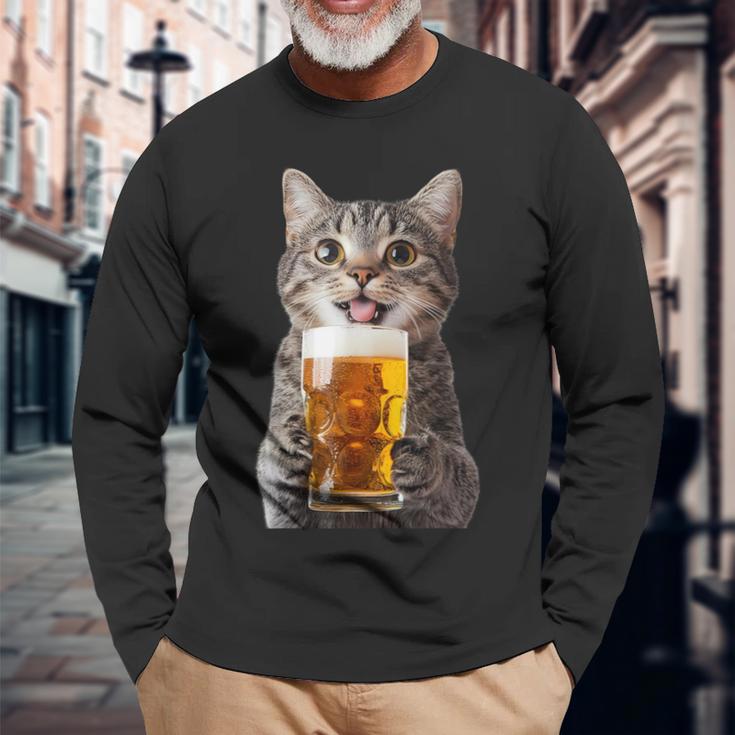 アメリカンショートヘアビール 長袖Tシャツ 高齢者への贈り物