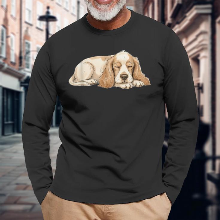 アメリカン・コッカー・スパニエル シンプルデザイン 長袖Tシャツ 高齢者への贈り物
