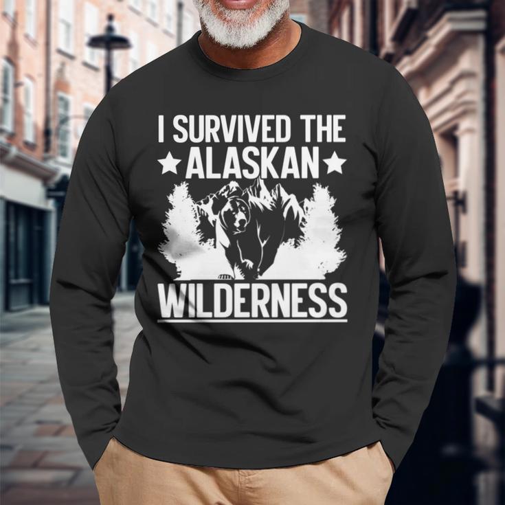 アラスカの荒野を生き延びたアラスカ 長袖tシャツ 長袖Tシャツ 高齢者への贈り物