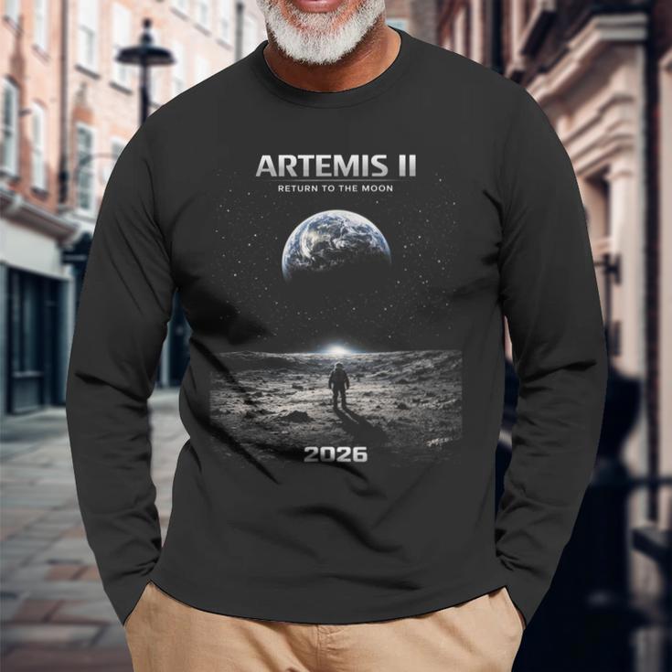アルテミス 宇宙飛行士ミッション トゥ・ザ・ムーン 2026 ロケットアルテミス2 長袖Tシャツ 高齢者への贈り物