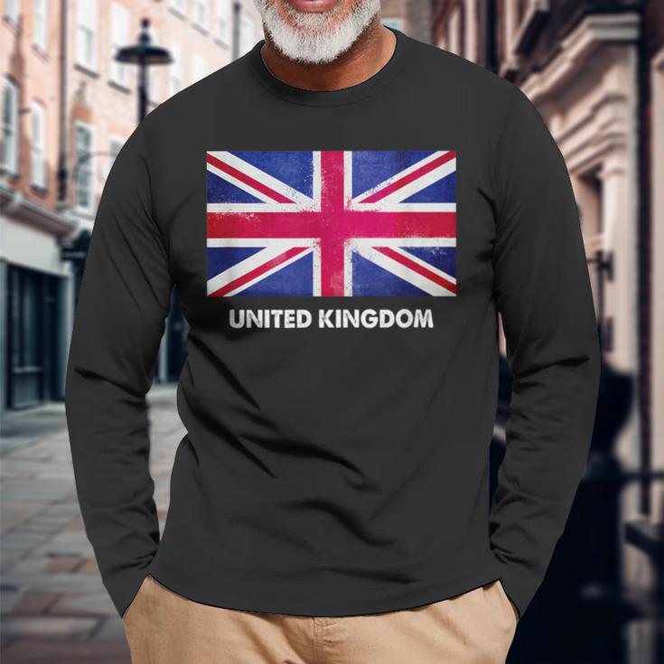 イギリスの国旗。 長袖Tシャツ 高齢者への贈り物