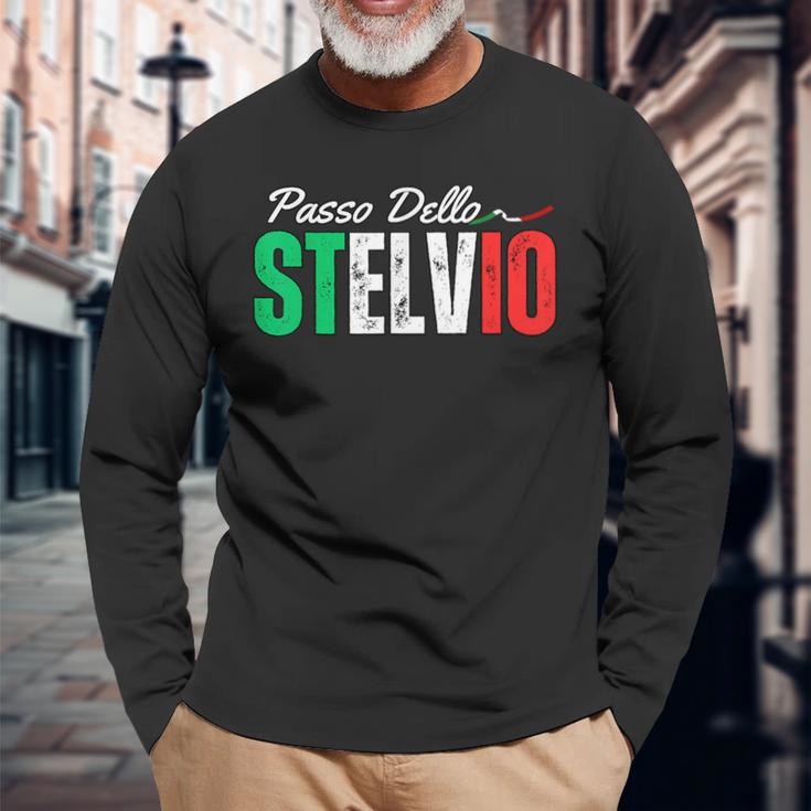 イタリア山アルプス旅行 パッソ・デッロ・ステルヴィオ メンズ レディース 長袖Tシャツ 高齢者への贈り物