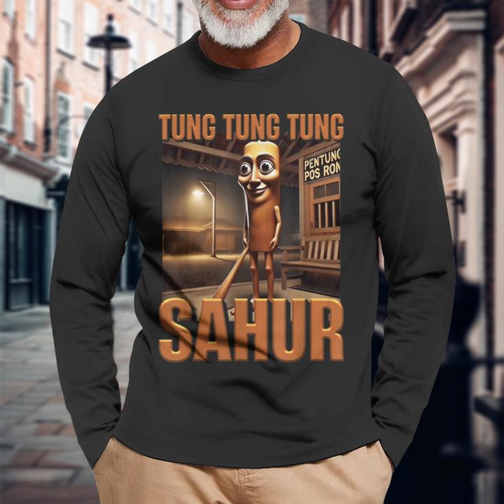 インターネット 陽気なミーム Aiキャラクター Tung Tung Tungahur 長袖Tシャツ 高齢者への贈り物