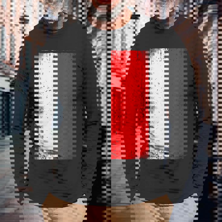 インドネシア国旗 インドネシア 長袖Tシャツ 高齢者への贈り物