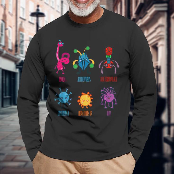 ウイルス学者のためのかわいいウイルスtシャツ 長袖Tシャツ 高齢者への贈り物