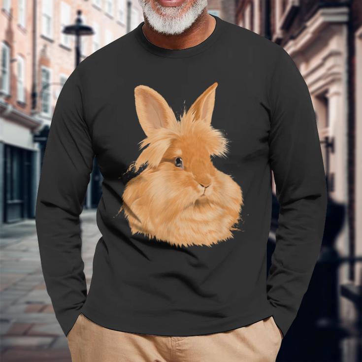 ウサギ ライオンヘッド ウサギ 長袖Tシャツ 高齢者への贈り物