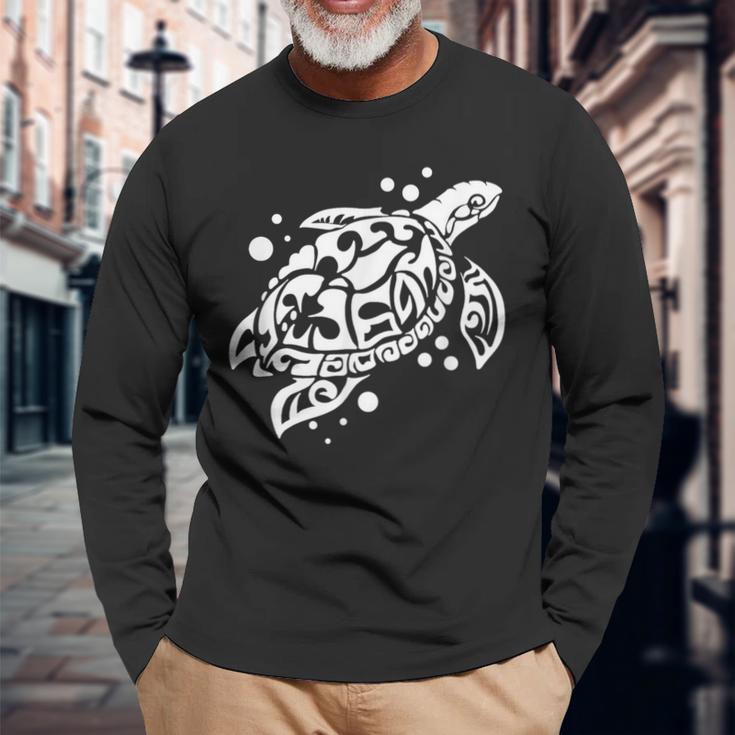 ウミガメのギフト 素晴らしい海洋生物のウミガメ 長袖Tシャツ 高齢者への贈り物