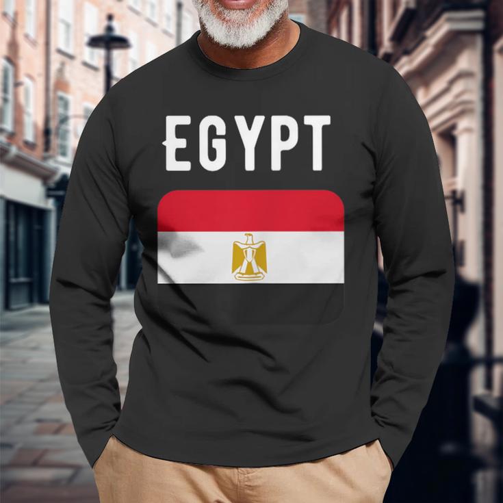 エジプト国旗 エジプト 国地図 国旗 長袖Tシャツ 高齢者への贈り物