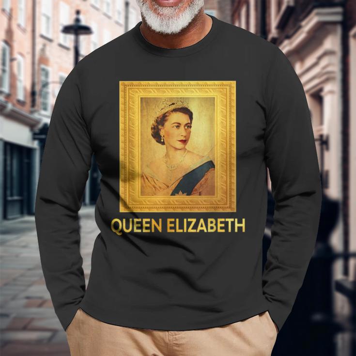 エリザベス女王 Ii ファン ビンテージ写真 英国王 長袖Tシャツ 高齢者への贈り物