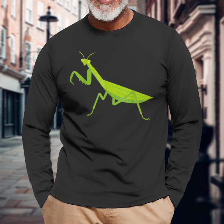 オオカマキリ_昆虫_蟷螂_かまきり 長袖Tシャツ 高齢者への贈り物