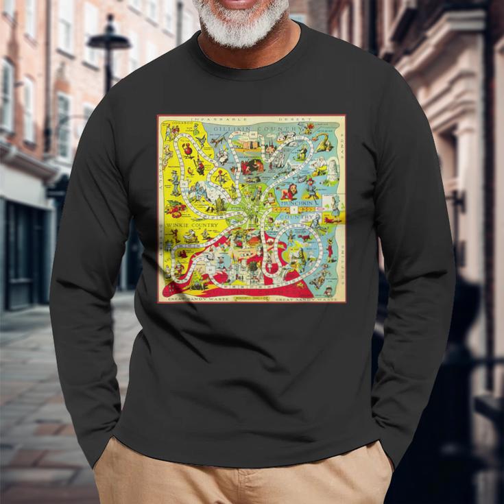 オズの土地 キャラクター ヴィンテージ オズの魔法使い ゲームボード 長袖Tシャツ 高齢者への贈り物