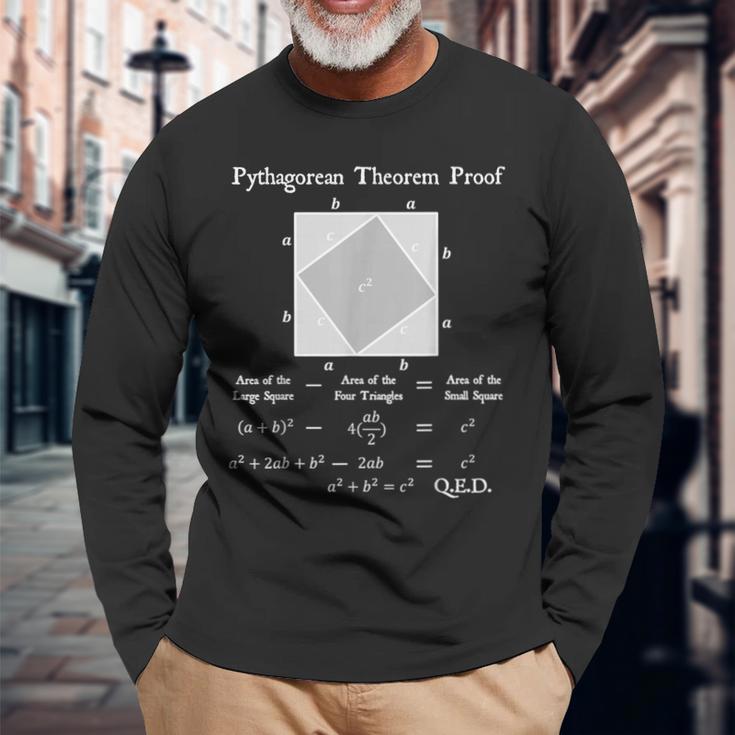 オタクピタゴラスの定理証三角形 数学教師 オタク 長袖Tシャツ 高齢者への贈り物