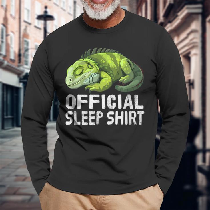 オフィシャル・スリープシャツ・イグアナ 長袖Tシャツ 高齢者への贈り物