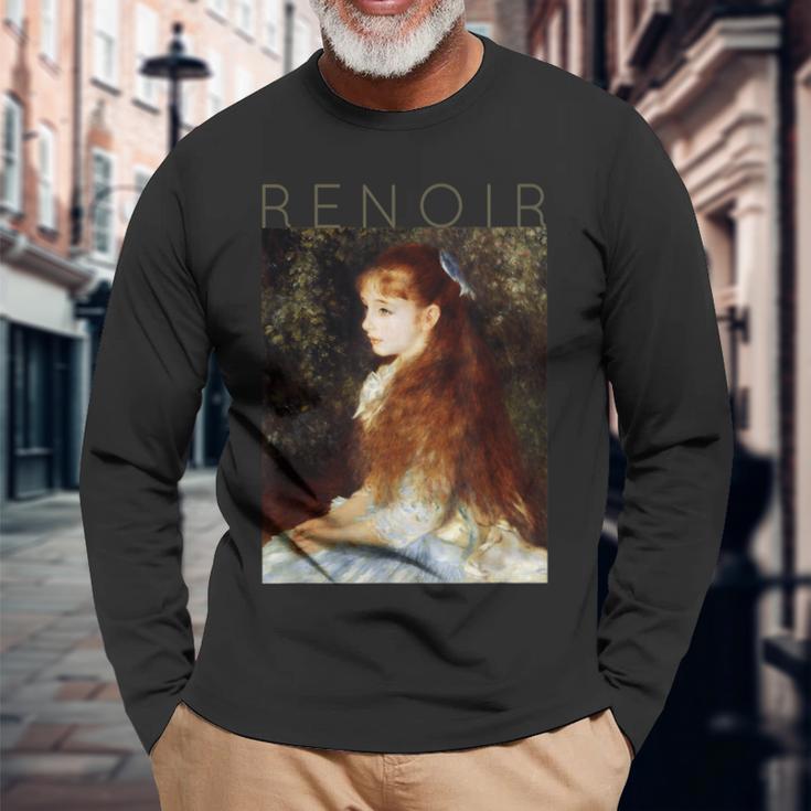 オーギュスト・ルノワール マドモアゼル・ダンヴェールの肖像 長袖Tシャツ 高齢者への贈り物