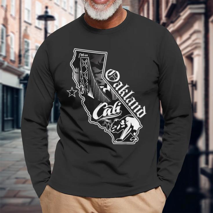 オークランド カリフォルニア マップ ノーザンカリ ベイエリア Ca 長袖Tシャツ 高齢者への贈り物