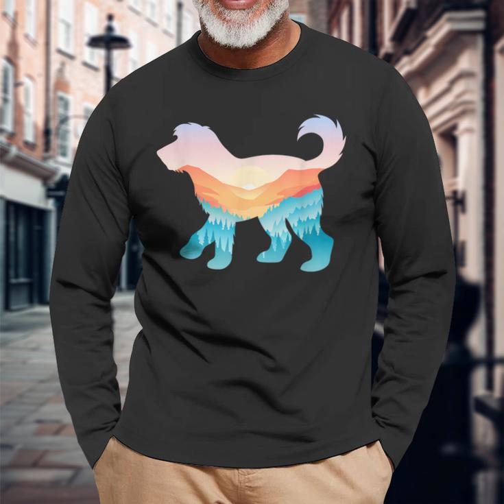 オーストラリア ラブラドゥードル 自然 ハイキング 犬 日の出 アドベンチャー 長袖Tシャツ 高齢者への贈り物
