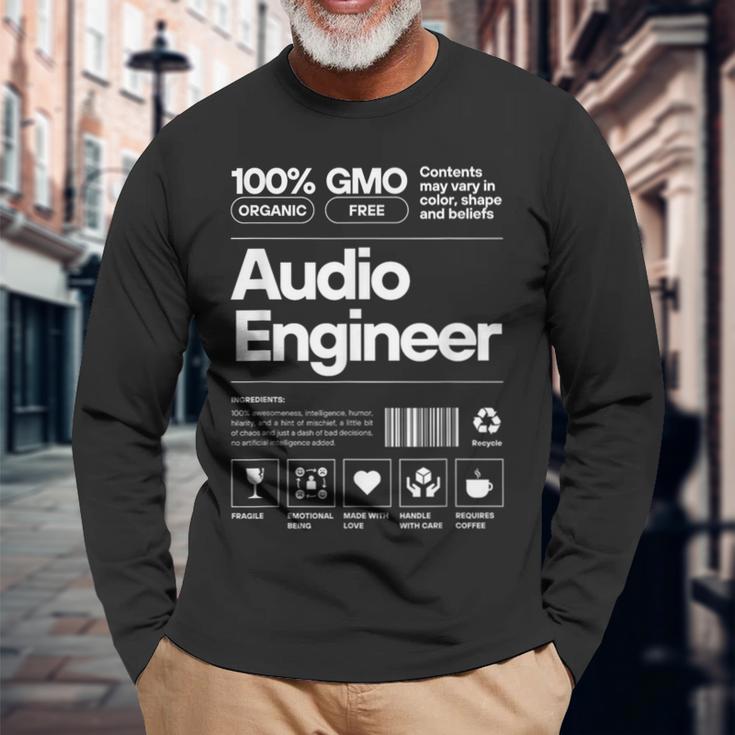 オーディオエンジニア コーヒー好き 音楽スタジオ サウンド Dj好き 長袖Tシャツ 高齢者への贈り物
