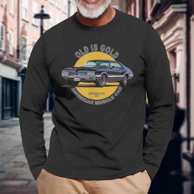 オールズモビル 442 アメリカンマッスルカー 60年代 70年代 オールドイズゴールド 長袖Tシャツ 高齢者への贈り物