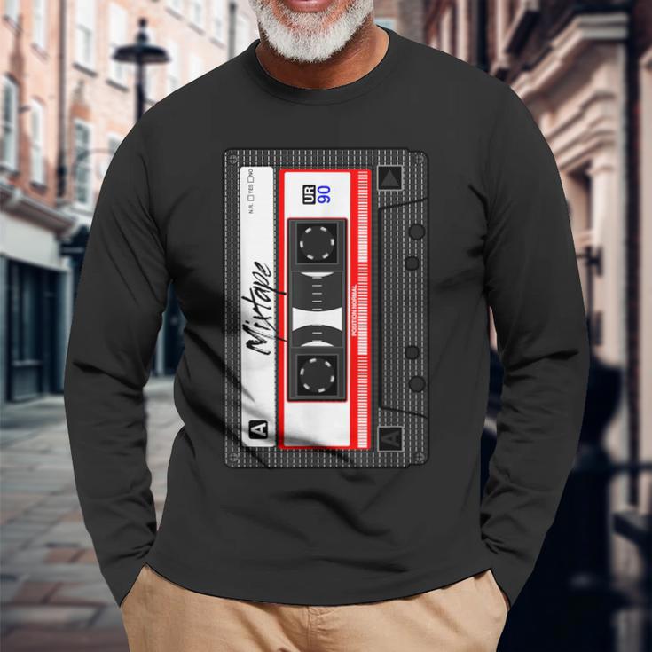 カセット テープ 音楽 ミックス オーディオ 90年代 パーティー 80年代 長袖Tシャツ 高齢者への贈り物