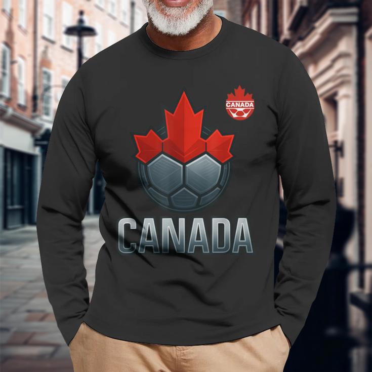 カナダ サッカー ジャージ レッド フットボール ファン プレーヤー 旅行 長袖Tシャツ 高齢者への贈り物