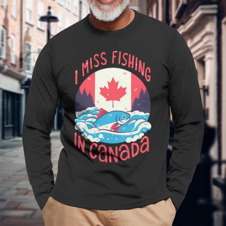カナダでの釣り 長袖tシャツ 長袖Tシャツ 高齢者への贈り物