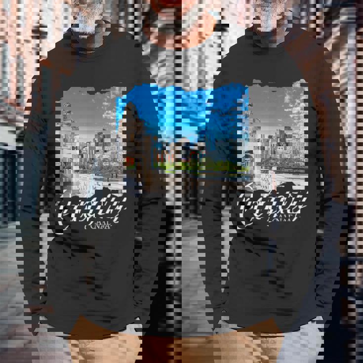 カナダのお土産カルガリー 長袖Tシャツ 高齢者への贈り物