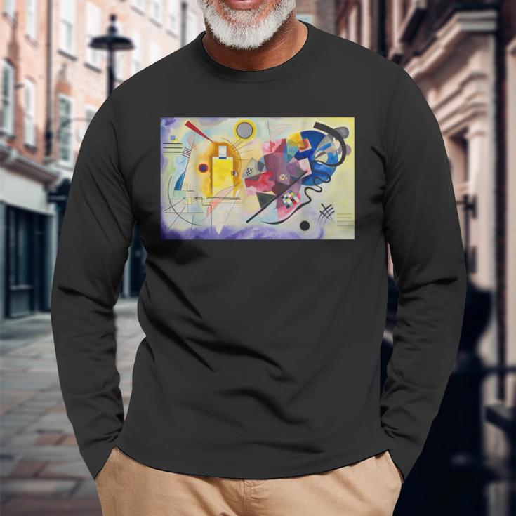 カンディンスキー 抽象芸術 黄色 赤 青 長袖Tシャツ 高齢者への贈り物