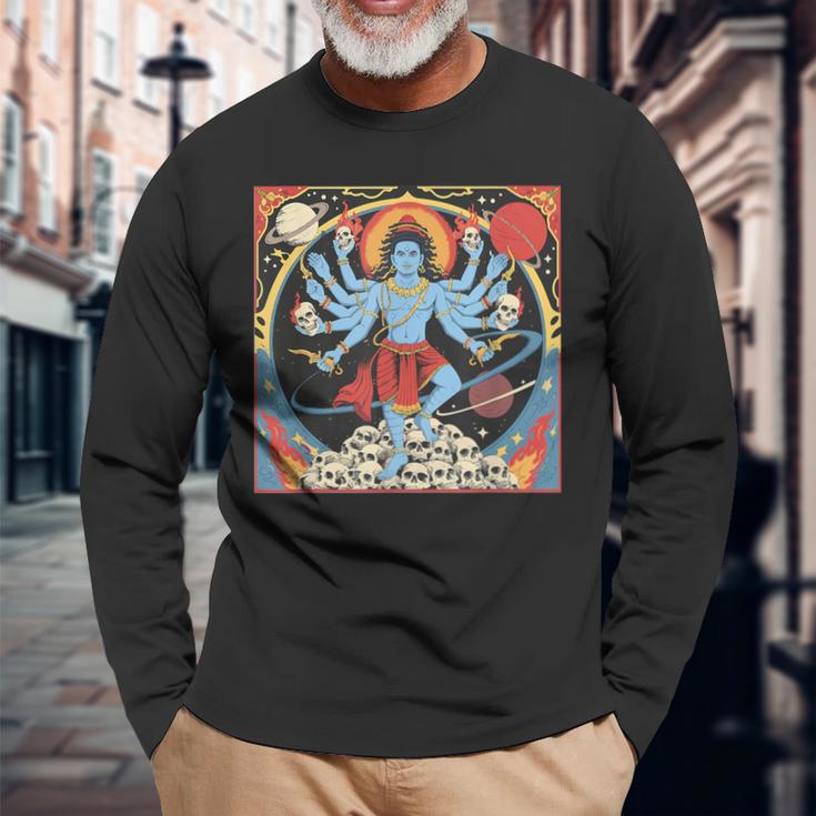 カーリー ヒンドゥー教 女神 ヒンドゥー教 神 スピリチュアル 禅 ヨガ 長袖Tシャツ 高齢者への贈り物