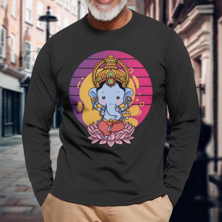 ガネーシャ 象 ヒンドゥー教の神 ガネーシャ 河合主 ガネーシャ 長袖tシャツ 長袖Tシャツ 高齢者への贈り物