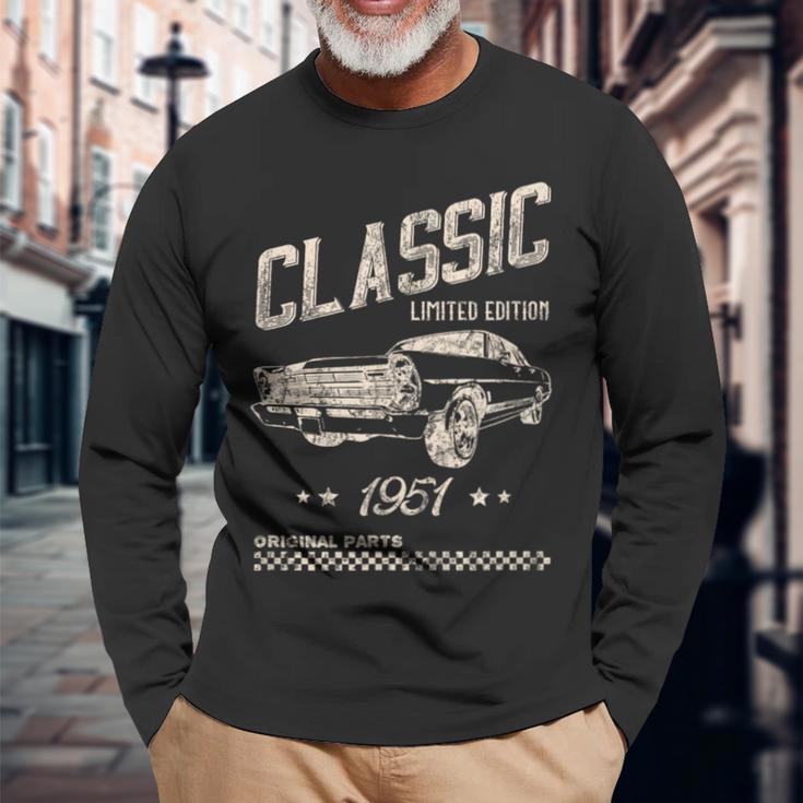 クラシック 1951 限定版 ヴィンテージ レトロ 車 誕生日 長袖Tシャツ 高齢者への贈り物