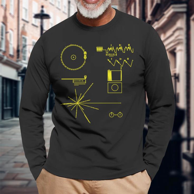 クラシック Nasa ボイジャー ゴールデンレコード 長袖tシャツ 長袖Tシャツ 高齢者への贈り物