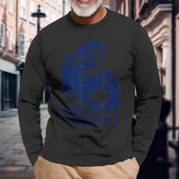 クリストファー・コロンブスの新世界探検家 コロンブス・デイ 長袖Tシャツ 高齢者への贈り物